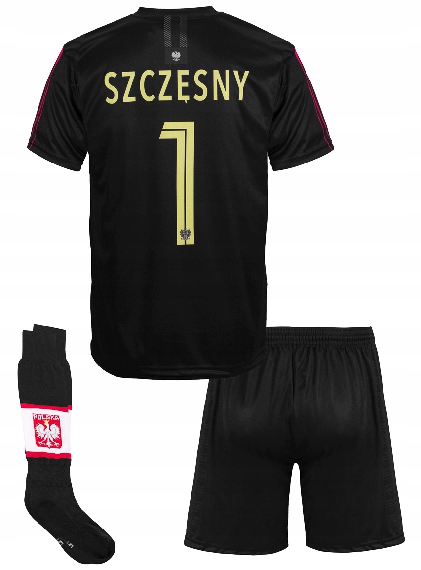 Szczęsny Pl Polska Reprezentacja strój komplet piłkarski r. 152 getry