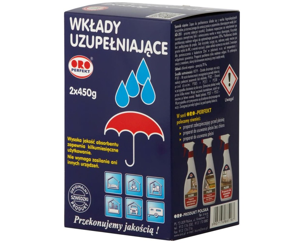 

Oro Pochłaniacz Wilgoci Zapas 2x450G! Skuteczny!