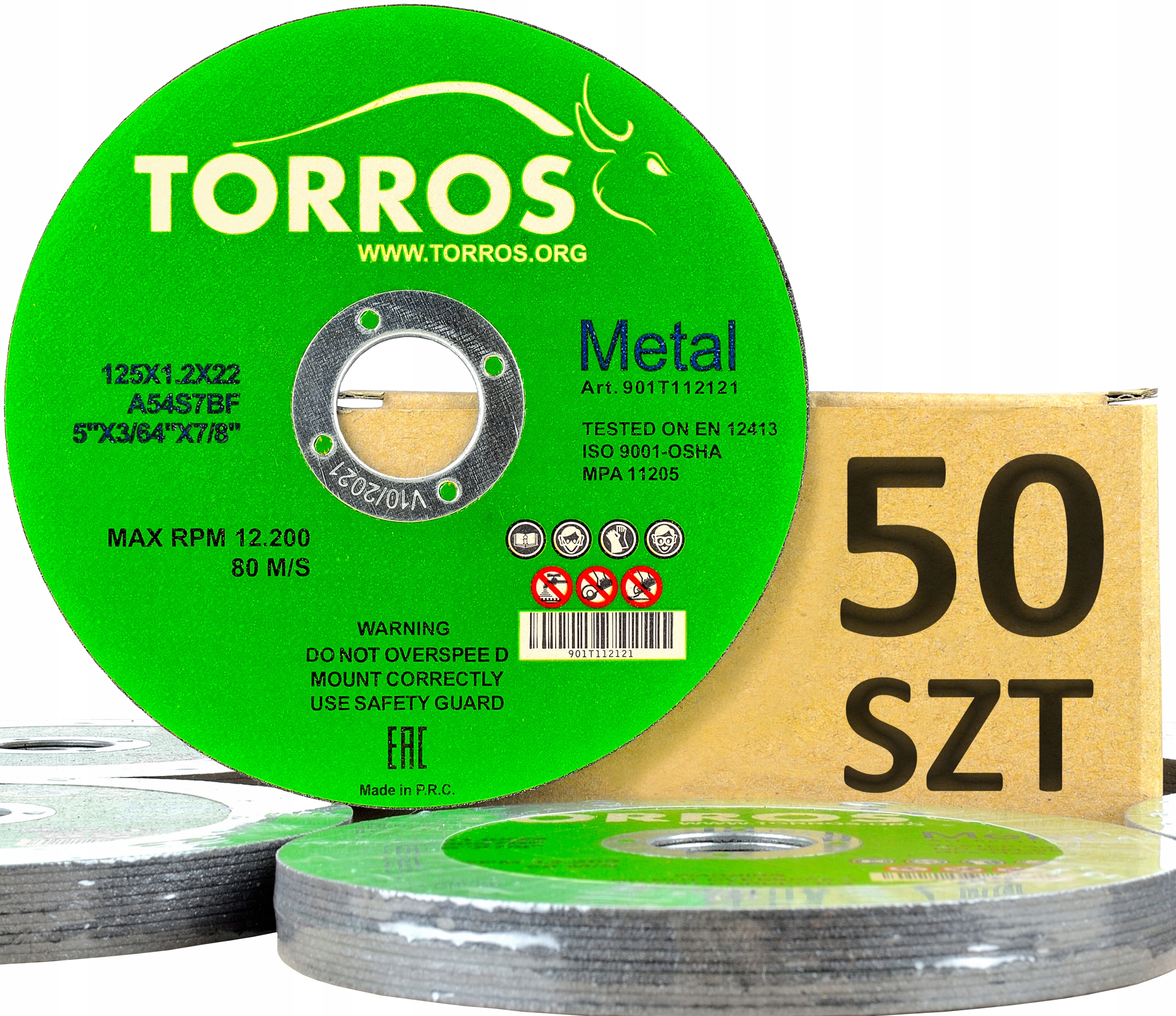 

Tarcze do cięcia metalu Torros 125x1,2x22,2 50szt