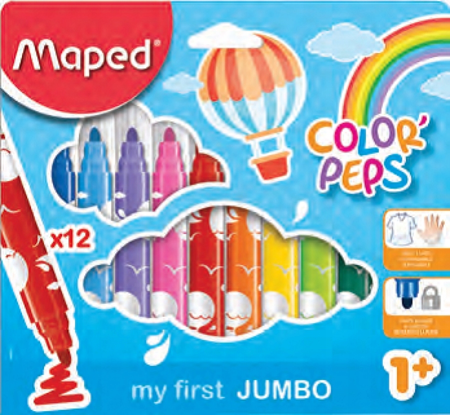 

Pisaki Jumbo Maped Colorpeps 12 kol dla maluchów