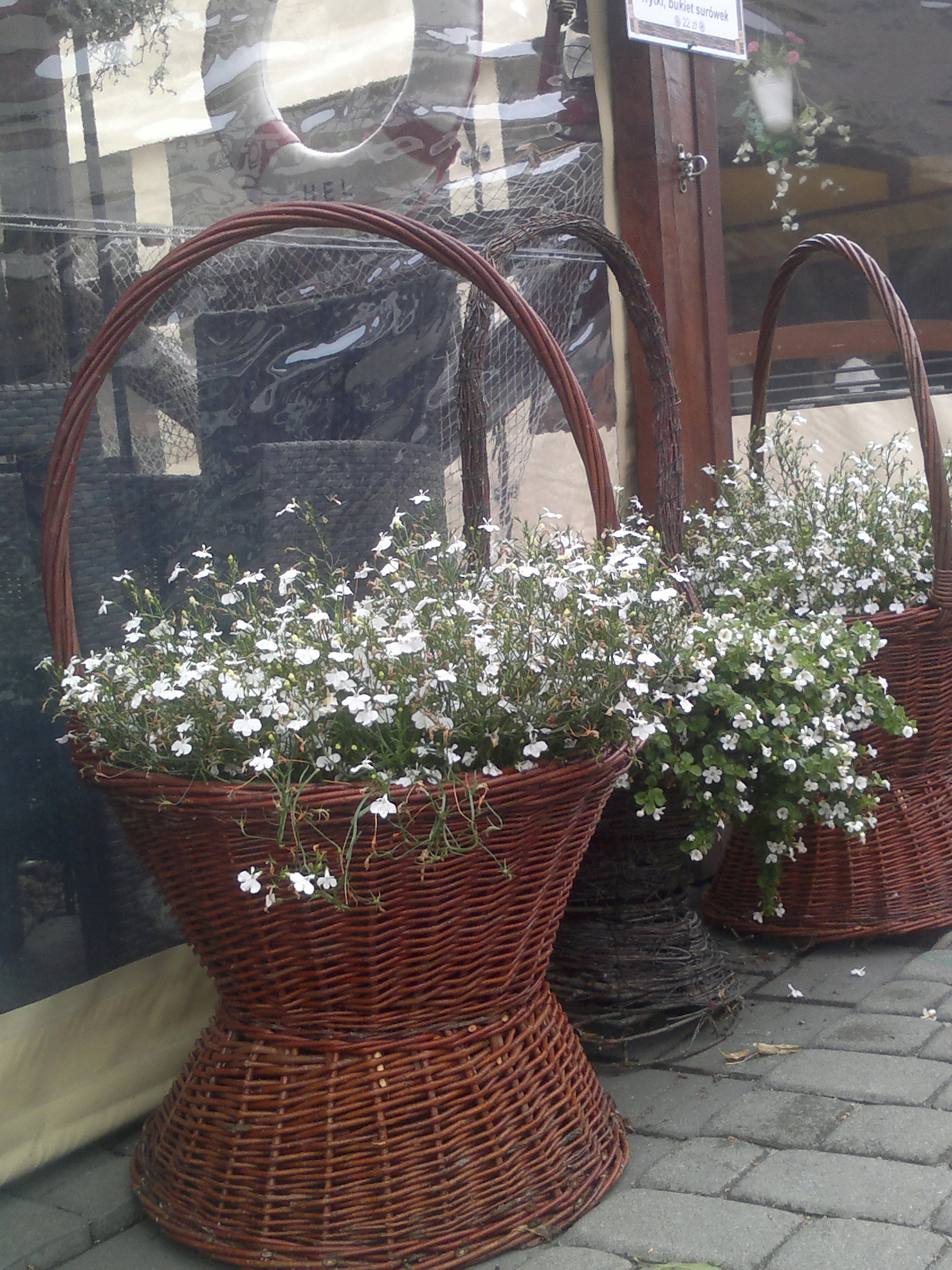 Kosz na kwiaty do ogrodu XXXL WIKLINA ciemna Typ wiklina ogrodowa