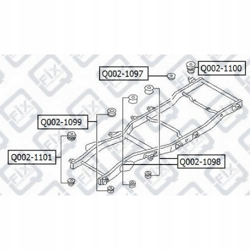 Q005-1692 - Подушка резиновая втулка рамы NISSAN PATROL Y61 длинный