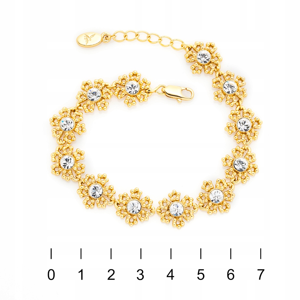 Zlatý Náramek S Krystalyswarovski Květiny