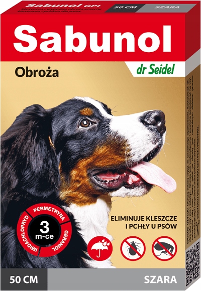

Sabunol Szara obroża pchły/kleszcze 50cm