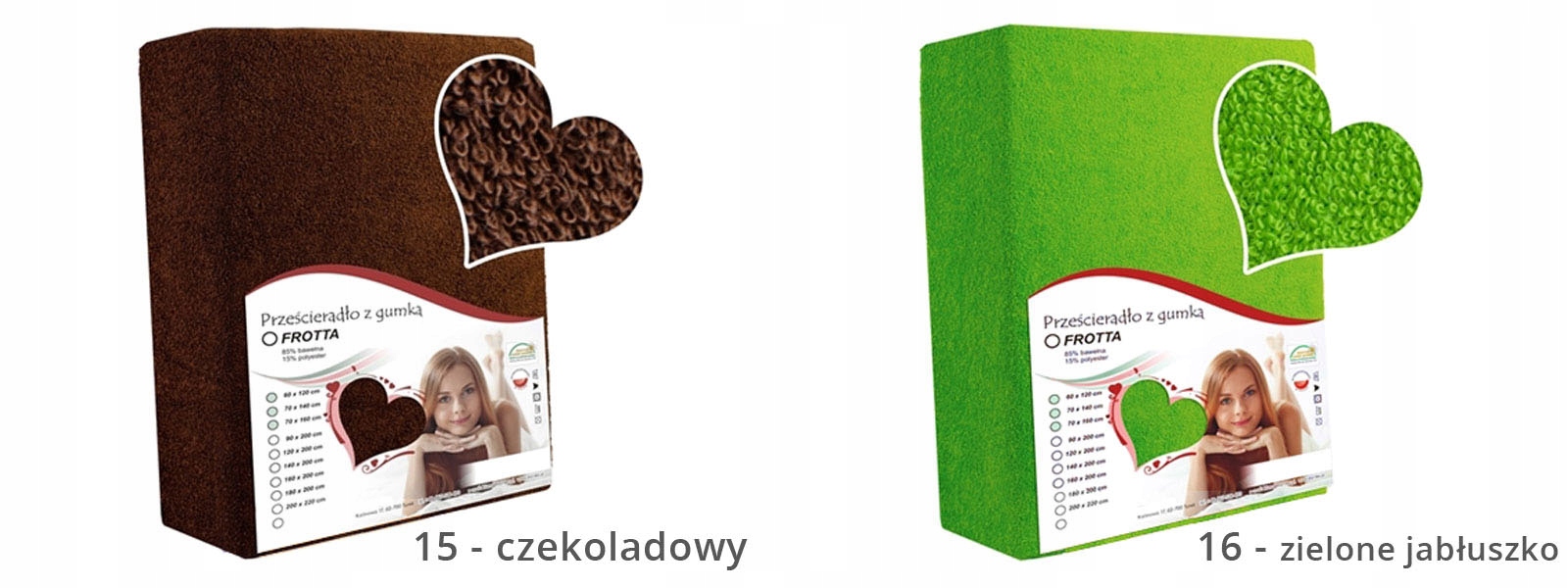 PRZEŚCIERADŁO FROTOWE DUŻY WYBÓR 180g POLSKIE Wymiary 70x160cm