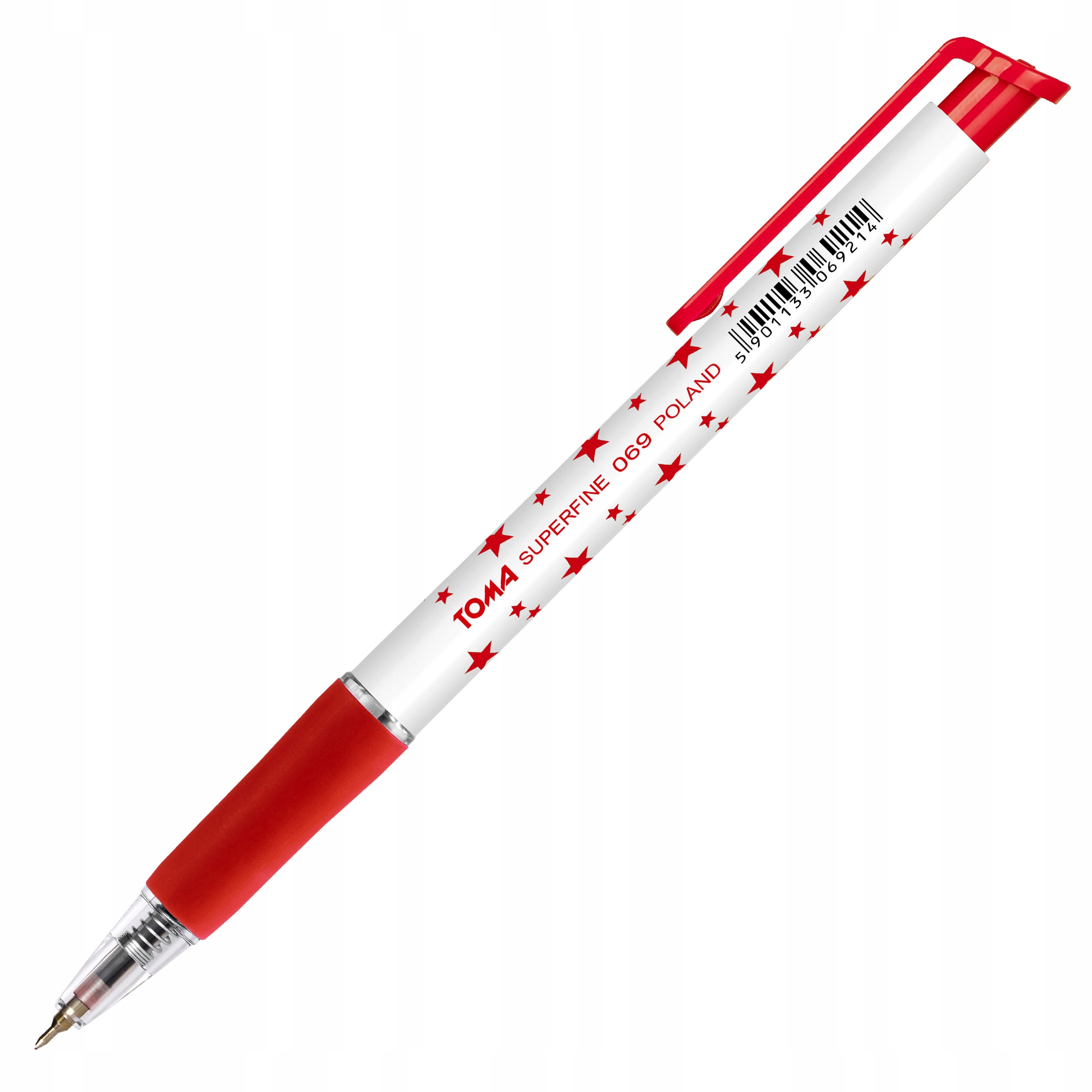 Długopis w gwiazdki automat TOMA TO-069 Czerwony