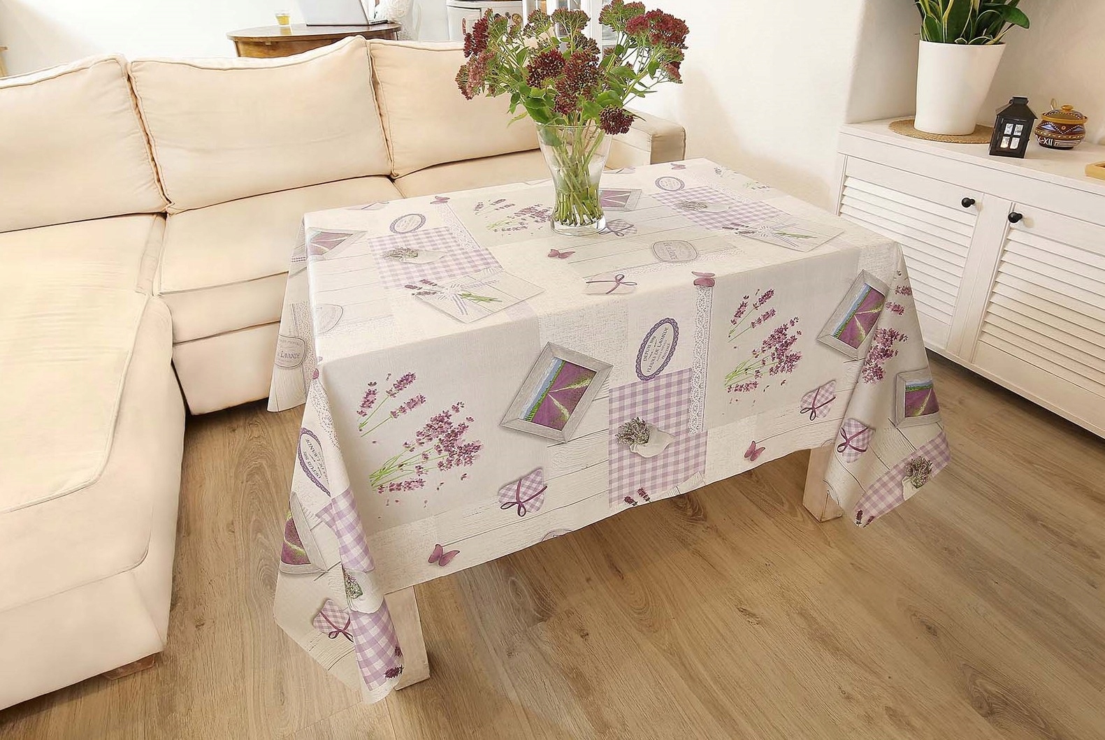 OBRUS CERATA GRUBA , NA METRY WYMIAR LAWENDA Typ obrus