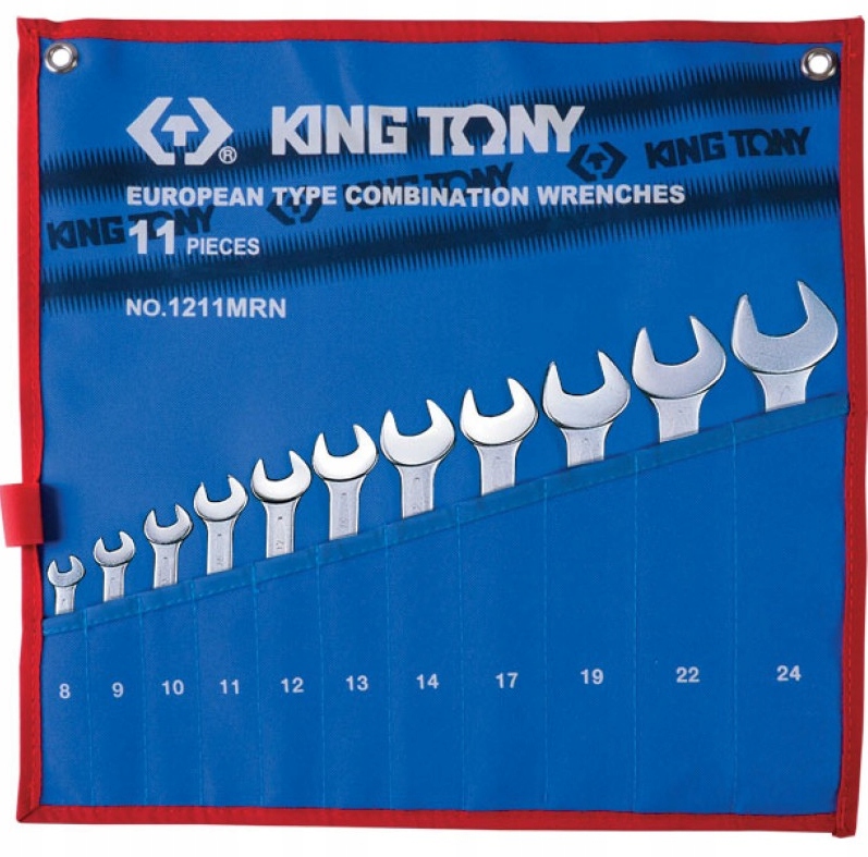 Očkoploché kľúče 8-24 mm 11ks Silné Puzdro King Tony 1211MRN
