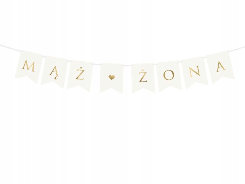 

Baner weselny napis Mąż Żona biały 110cm