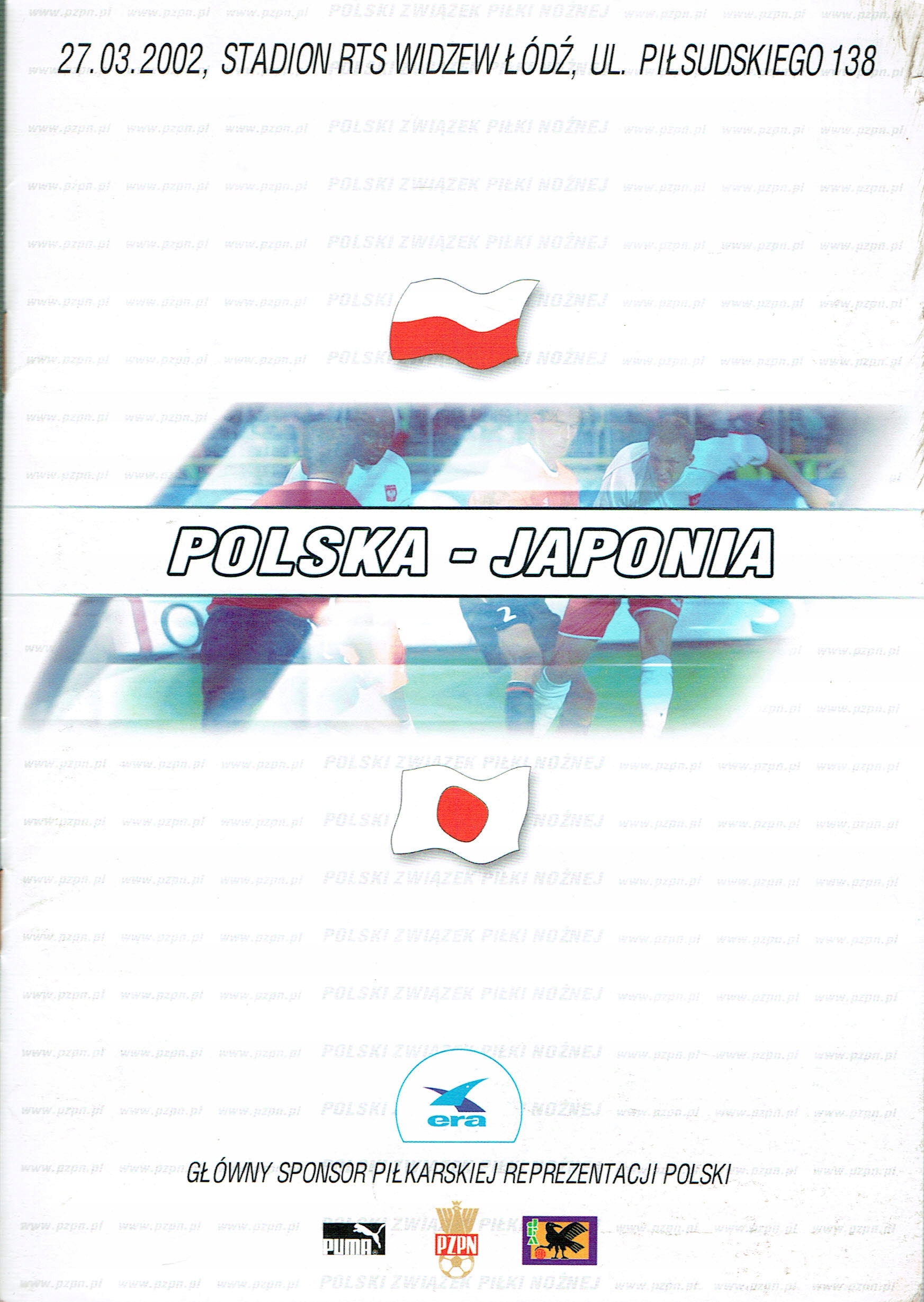 Polska Japonia 2002 program meczu