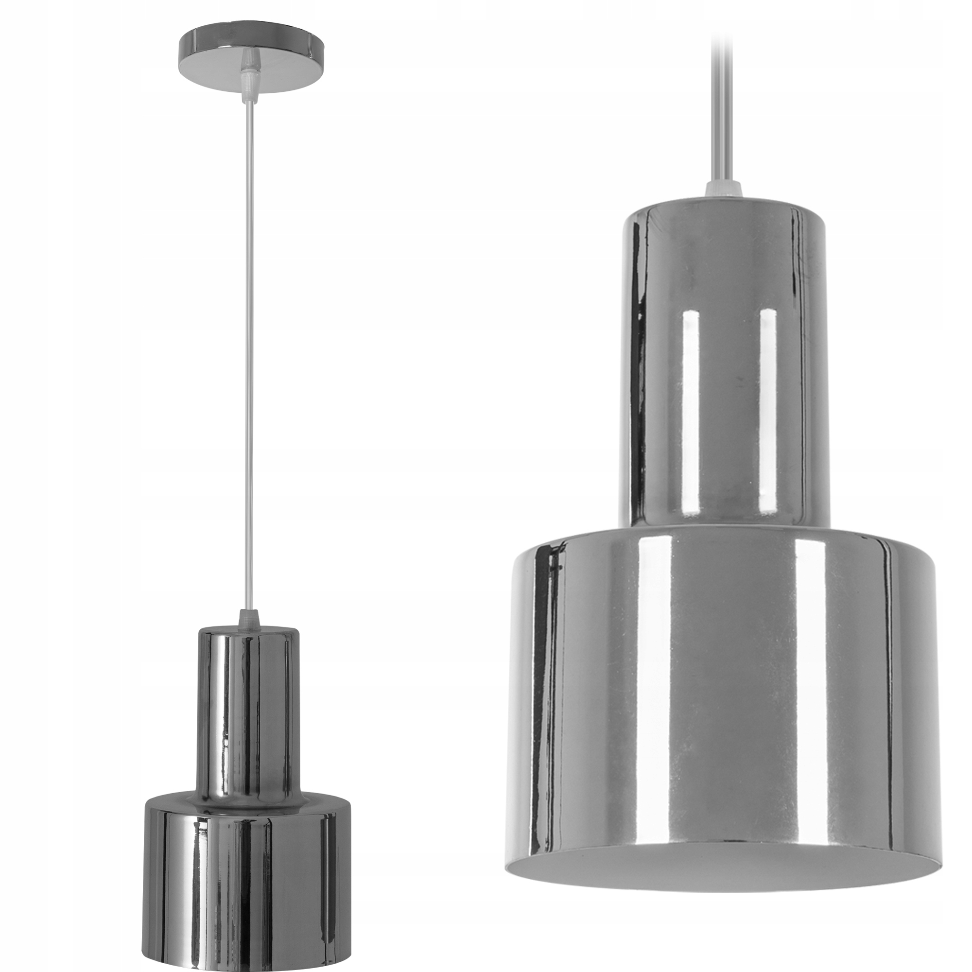 

Lampa Sufitowa Metalowa Nowoczesna Chrome Silver