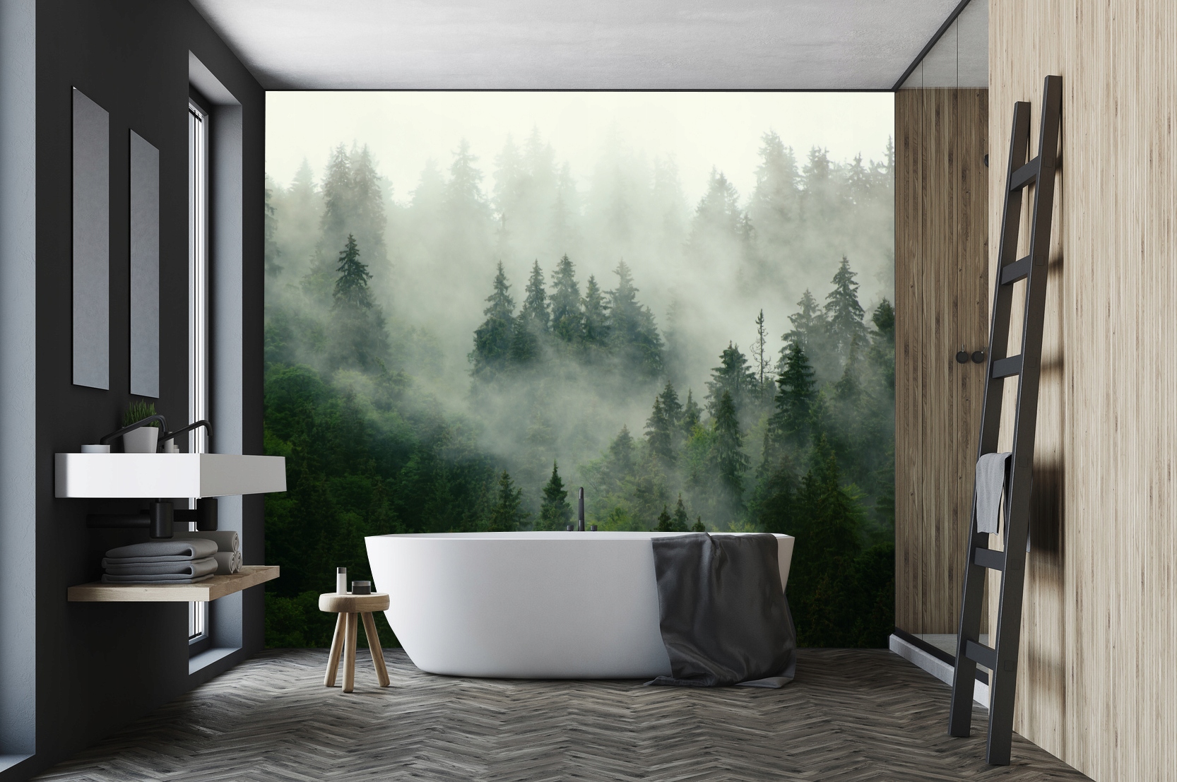 Fototapeta las we mgle Marka inna