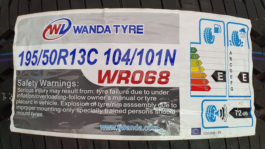 OPONA DO PRZYCZEPY LAWETY 195 50 R13C 5x112 M S Part number WR068