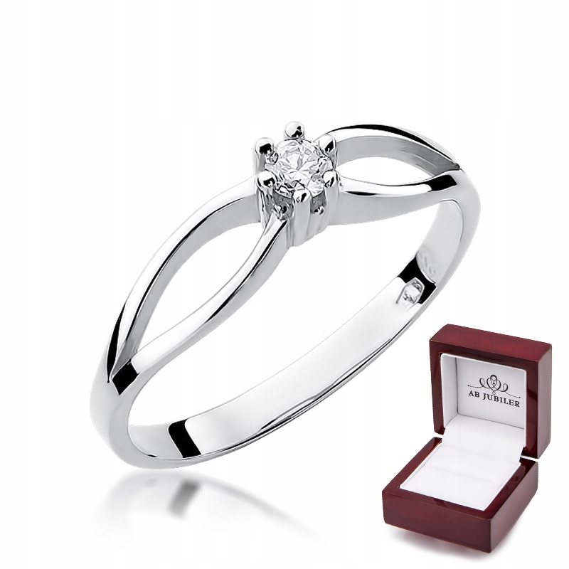 

Pierścionek Zaręczynowy 585 Brylant Białe Złoto