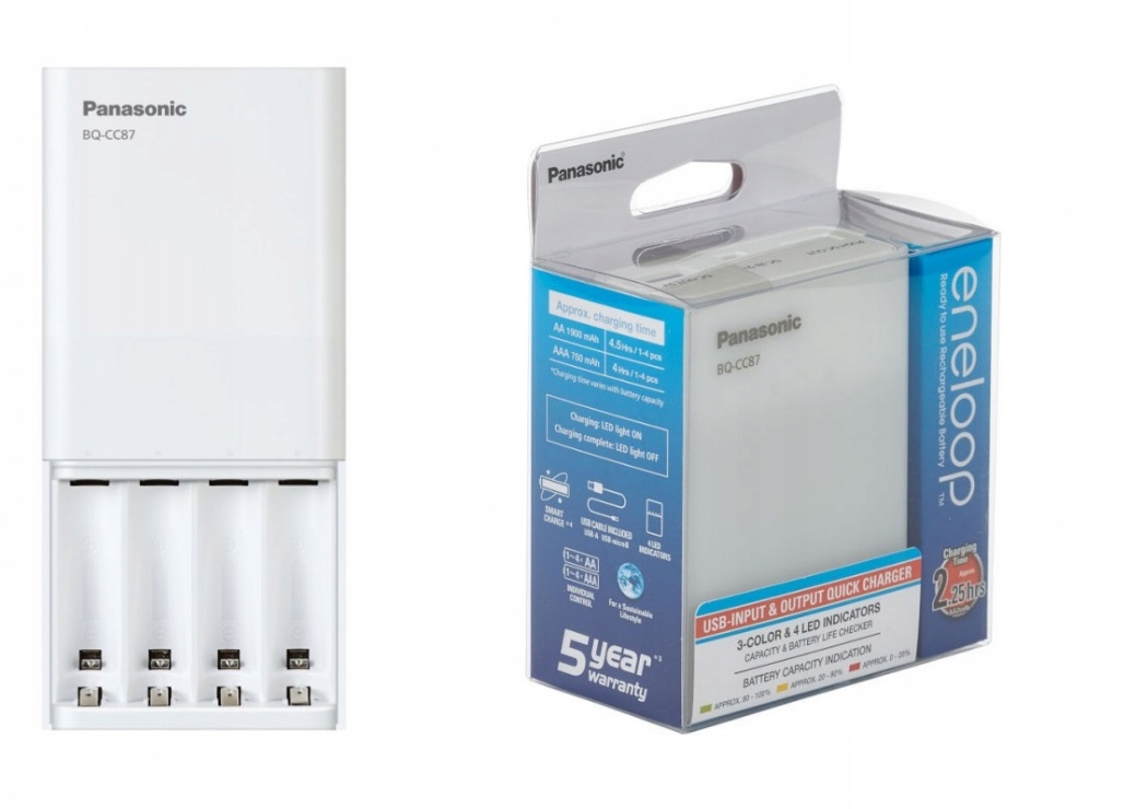 

Ładowarka Panasonic BQ-CC87USB Powerbank