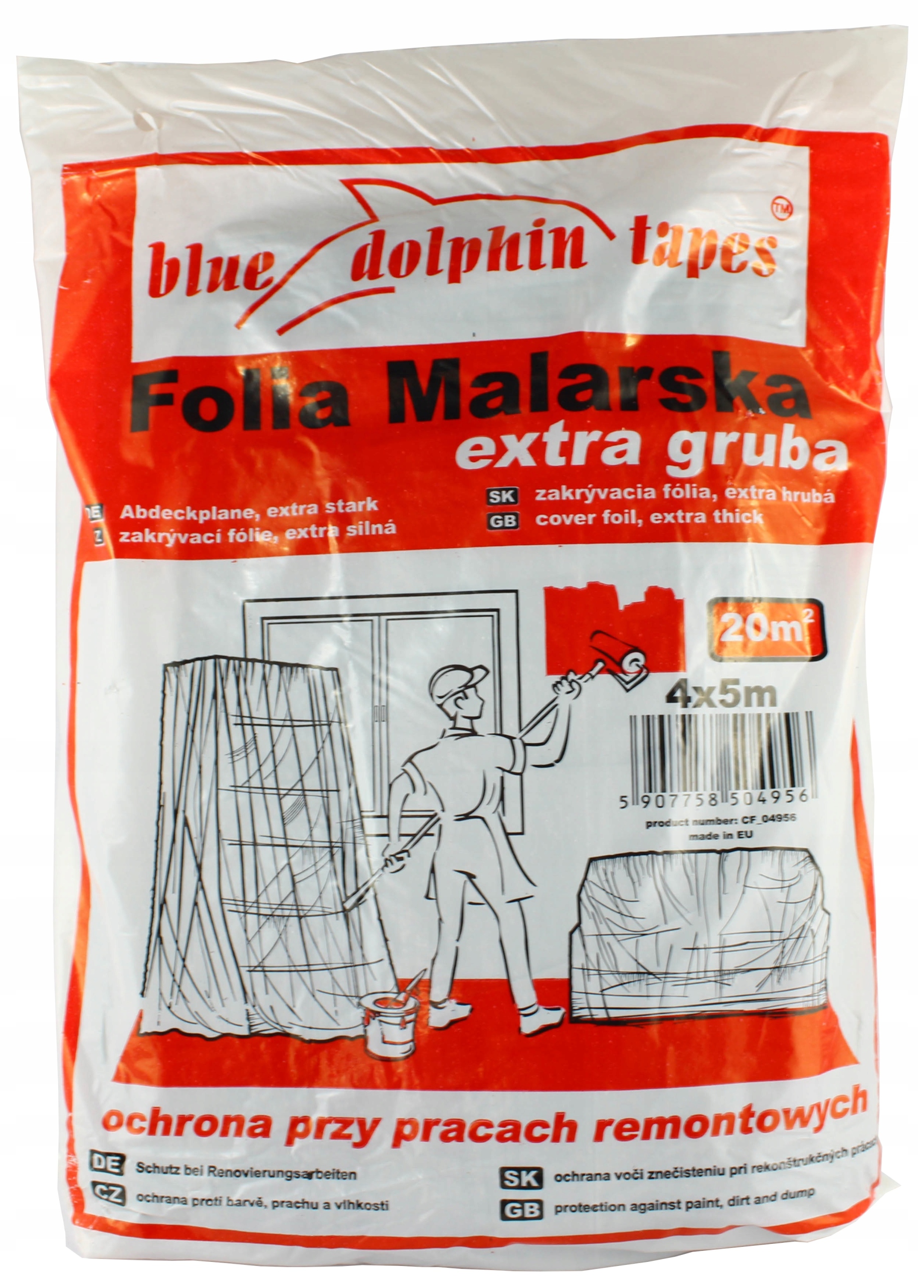 

Folia malarska Extra Gruba Blue Dolphin 4x5m