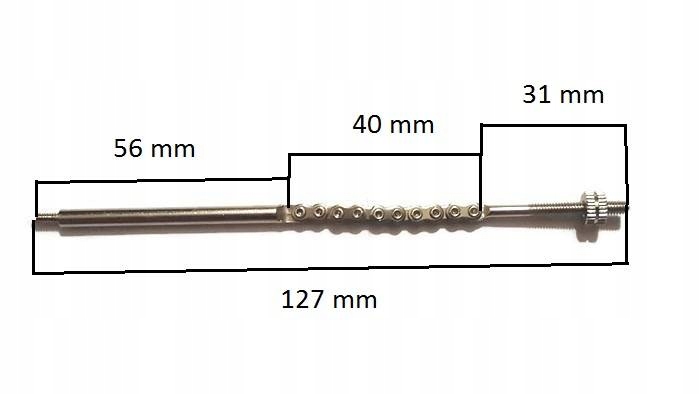 Łańcuszek piasty biegowej 127 mm SRAM , Sachs Średnica 1 mm