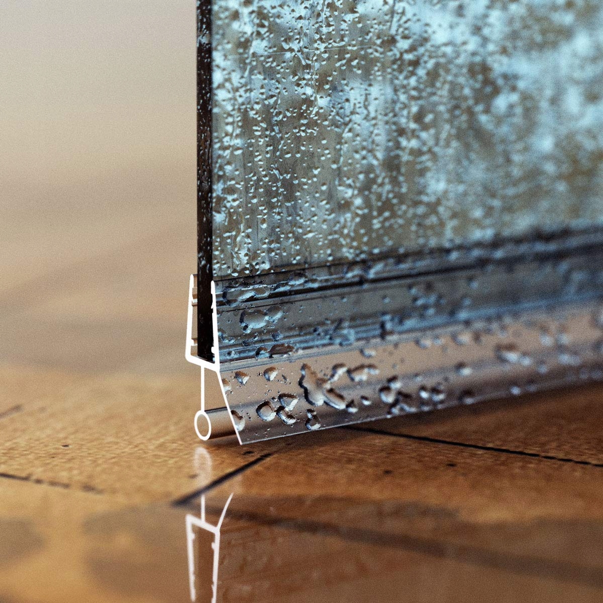 USZCZELKA DOLNA DO KABINY PRYSZNICOWEJ -DRZWI WNĘKOWYCH -SZYBA 6-8 mm 65 cm Kod producenta u-65