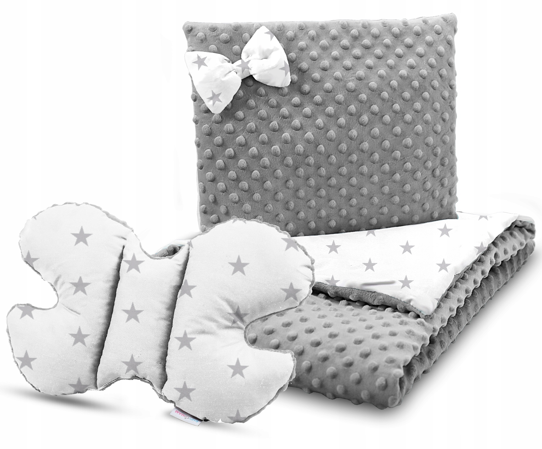 KOCYK MINKY PODUSZKA MOTYLEK DO WÓZKA NOSIDEŁKA KOŁYSKI ZESTAW 3w1 BABYMAM