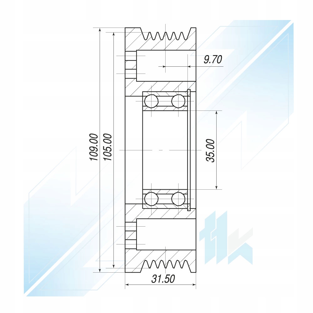 Koło Pasowe Sprężarki Klimatyzacji Astra H 1,7CDTI Numer katalogowy części 111GCVC600