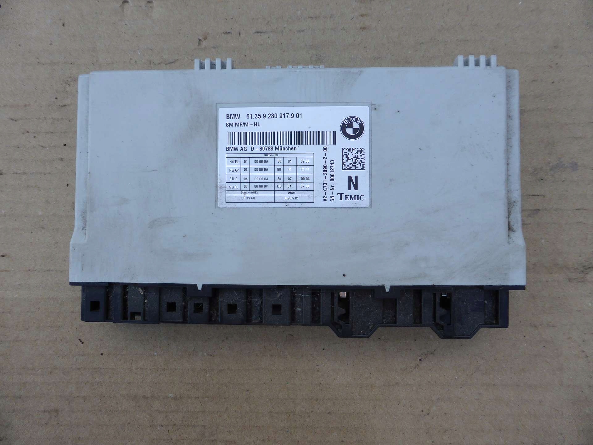 STEROWNIK MODUŁ FOTELA BMW F07 F10 F11 F01 9280917