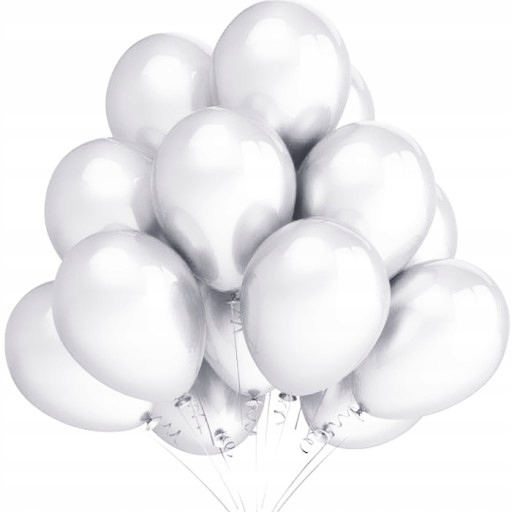 

balony zestaw Białe Metaliczne 25 szt Ślub Wesele