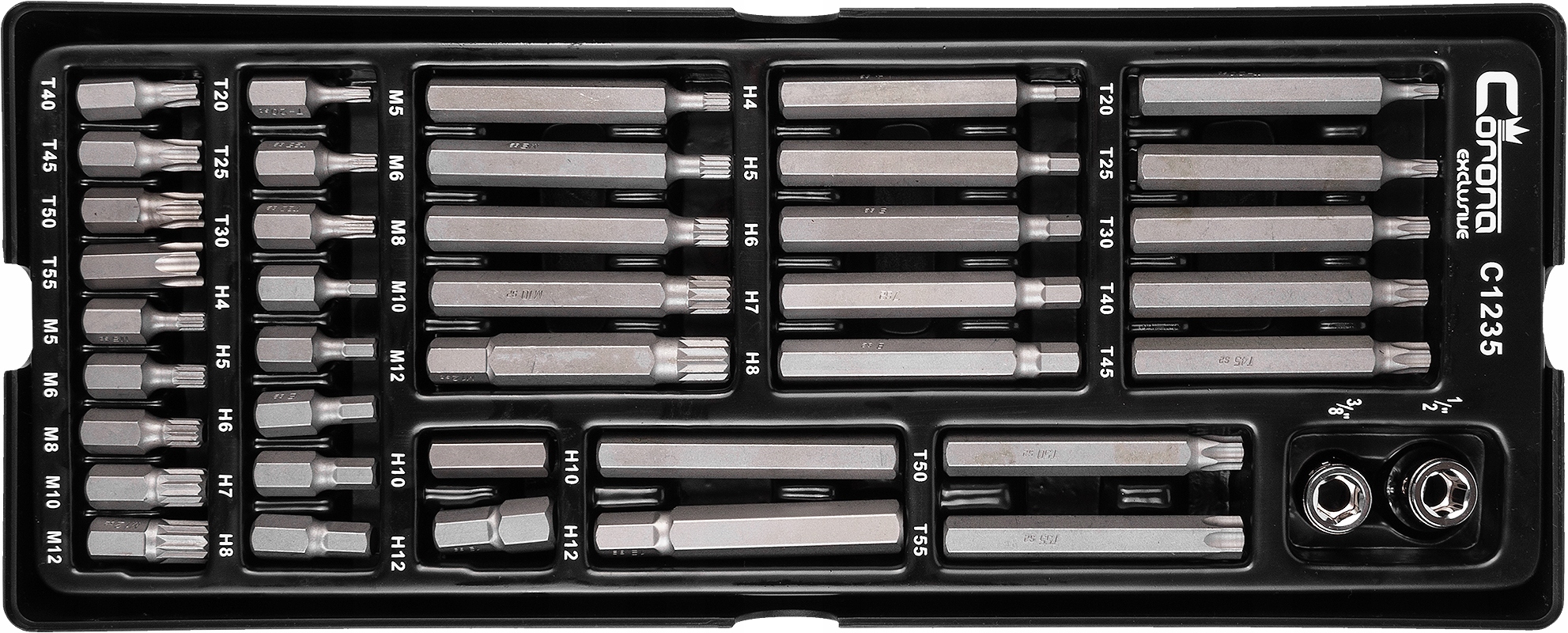 КАРТРИДЖ-НАБОР БИТОВ IMBUS, TORX И SPLINE 40 ELEM