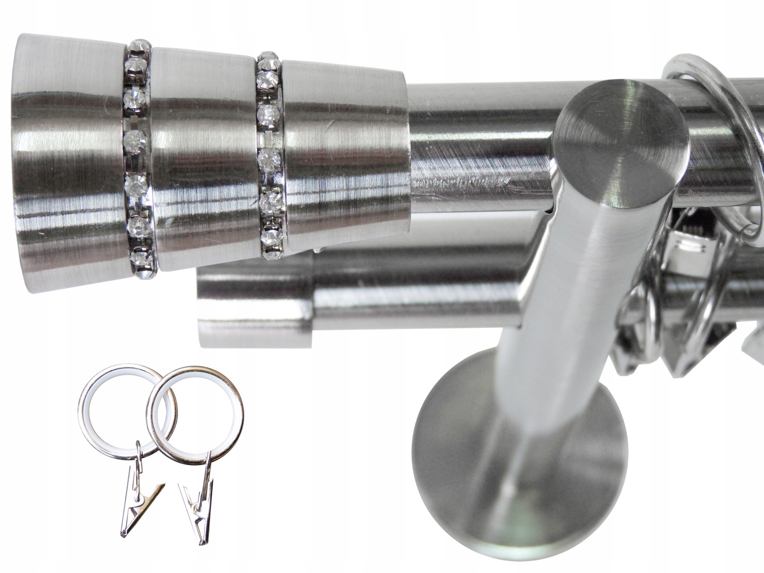 KARNISZ KRYSZTAŁ+CICHE KÓŁKA 19/19MM PODWÓJNY 300