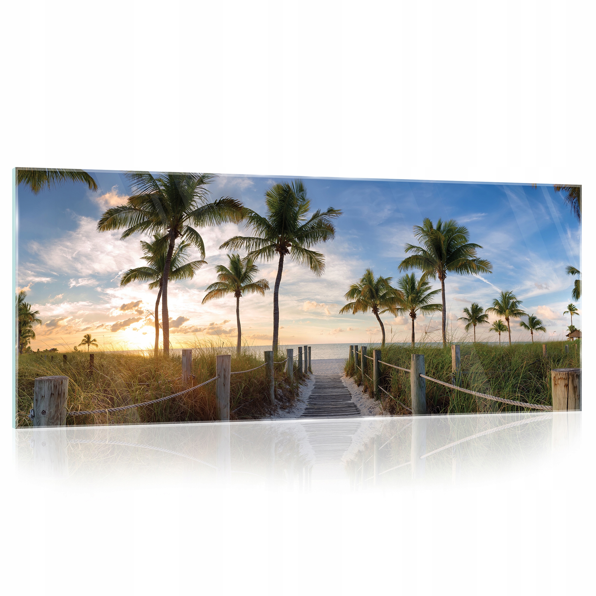 Obraz na skle Pláž more palmy 125x50