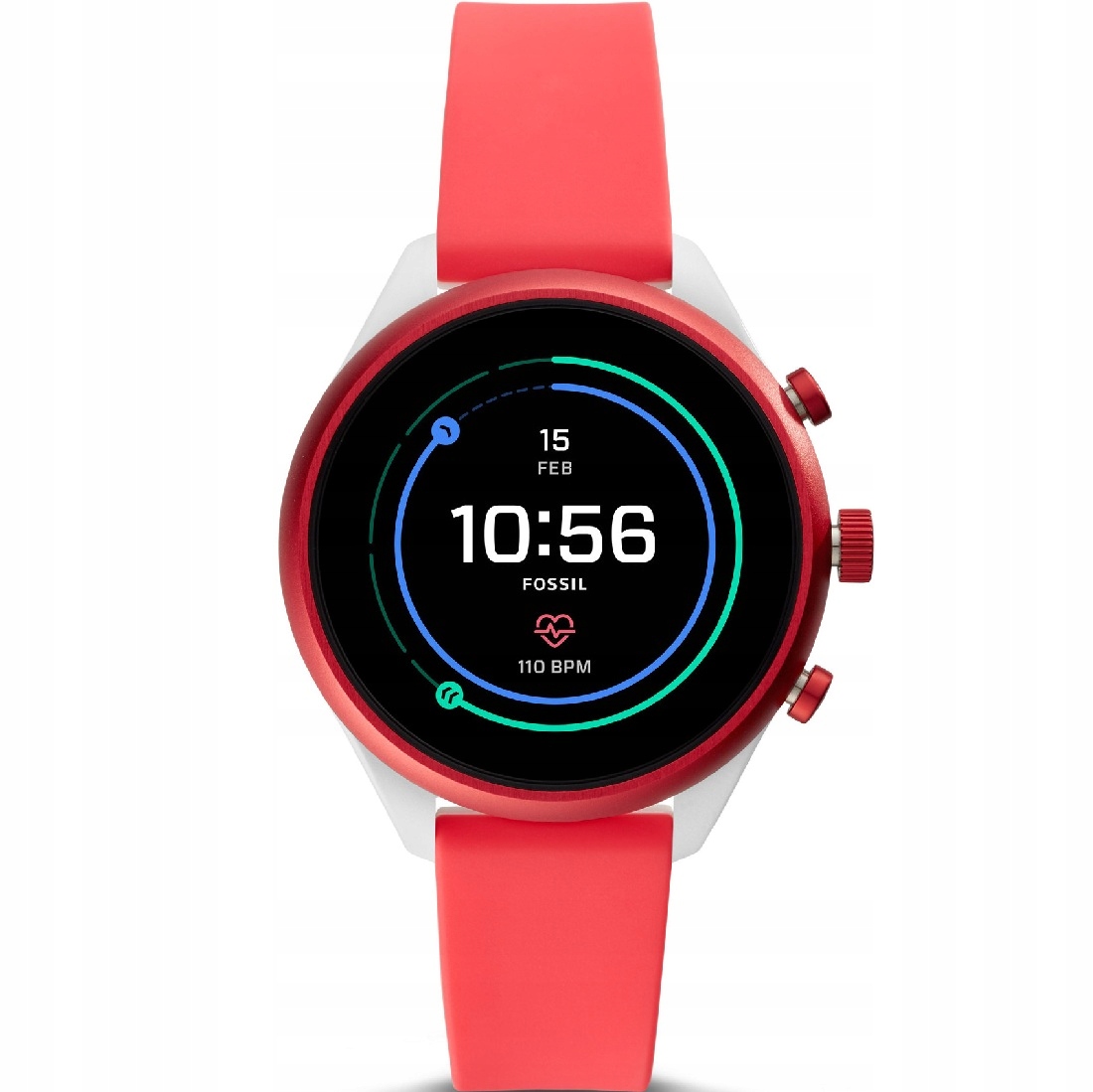 Smartwatch Fossil Sport FTW6027 Zegarek 41MM Wear Os Red Czerwony