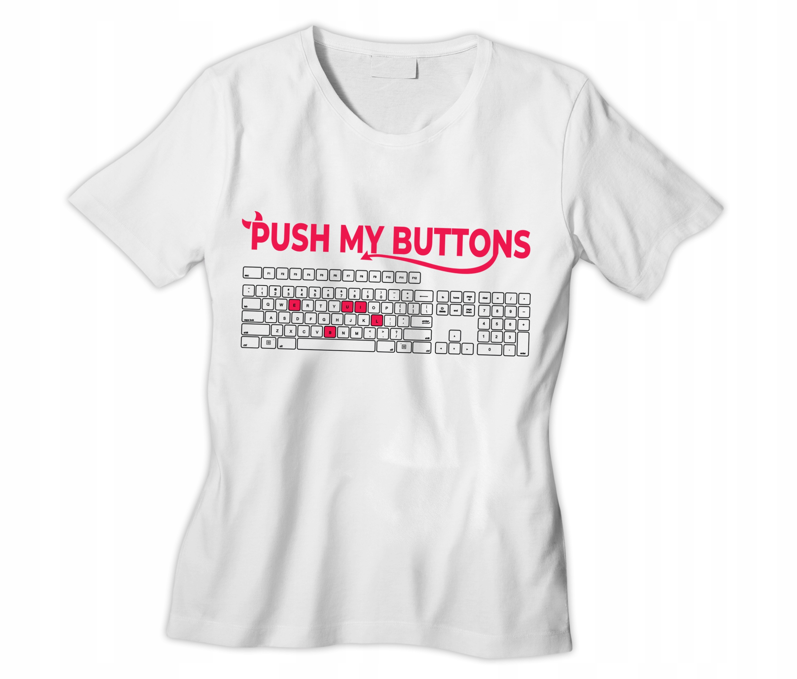 

Koszulka push my buttons klawiatura diabeł Tshirt