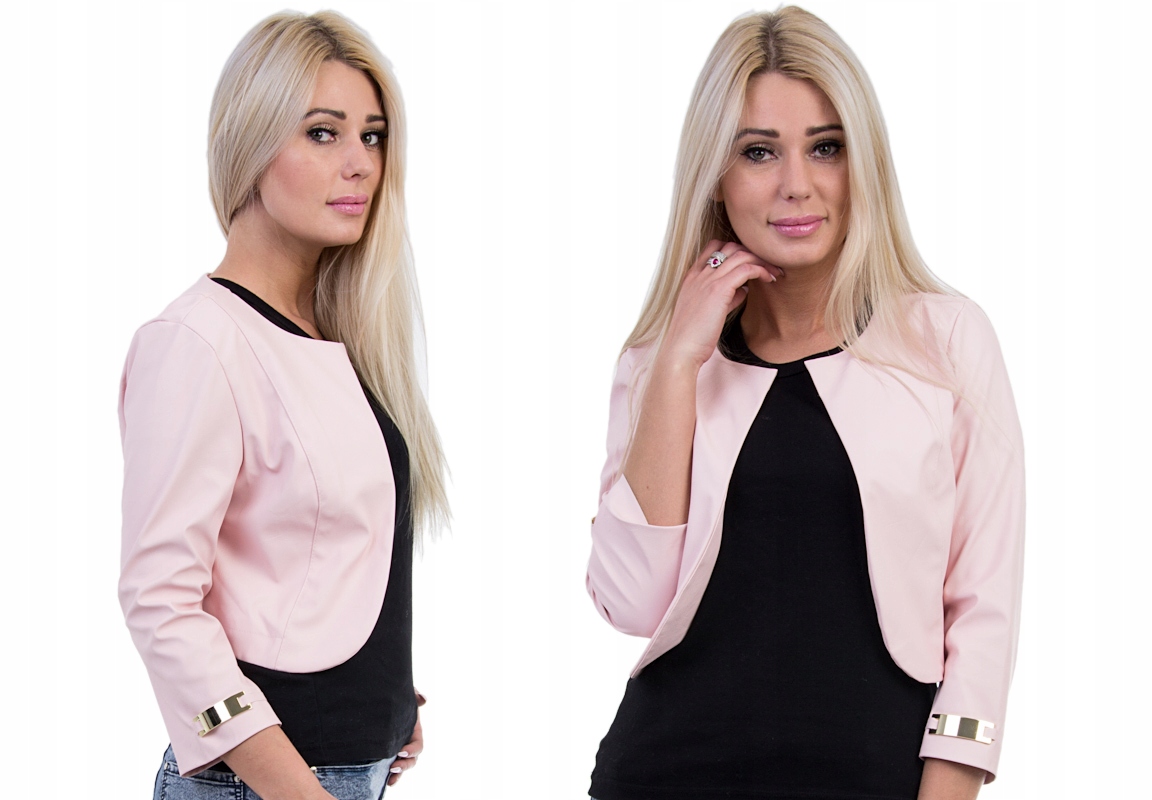 ELEGANCKIE MODNE BOLERKO ŻAKIET EKO SKÓRA Rozm.50