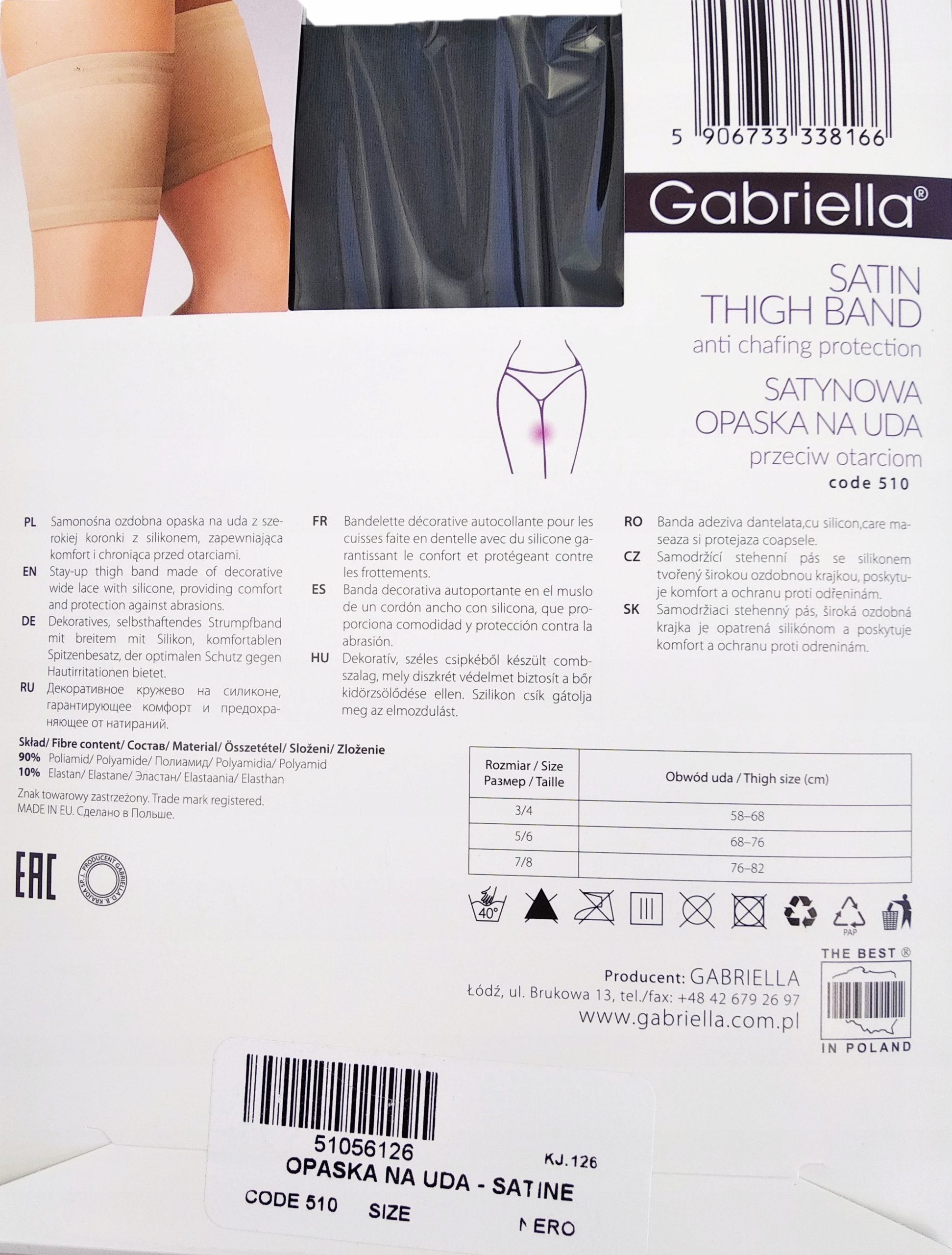 OPASKA NA UDA PRZECIW OTARCIOM SATYNOWA NERO 1/2 Kod producenta 510