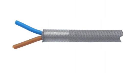 Kabel dekoracyjny w oplocie przewód z oplotem 2x0,75 OPLOT tekstylny SZARY