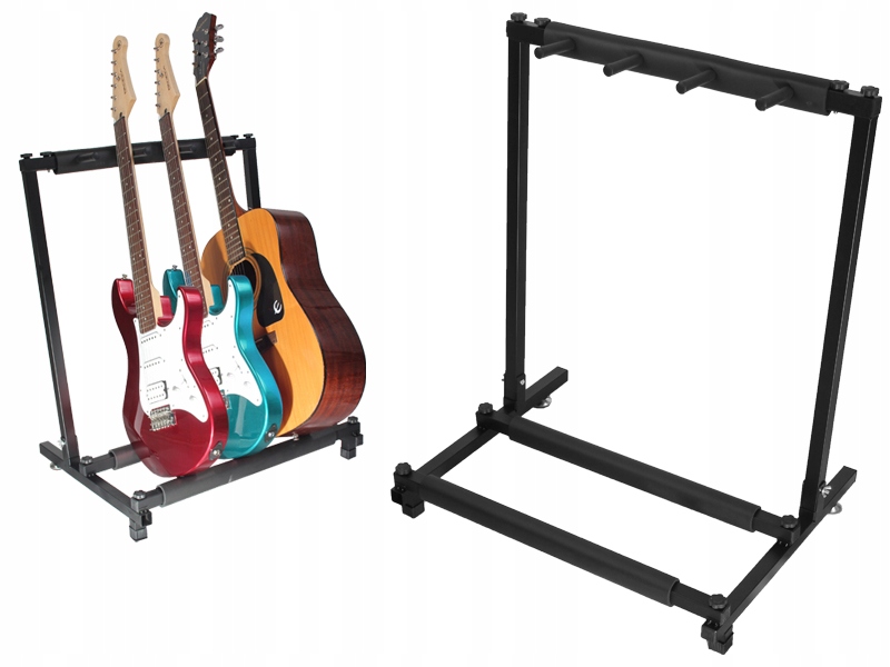 STOJAK STATYW GITAROWY na 3 GITARY POTRÓJNY PIANKA