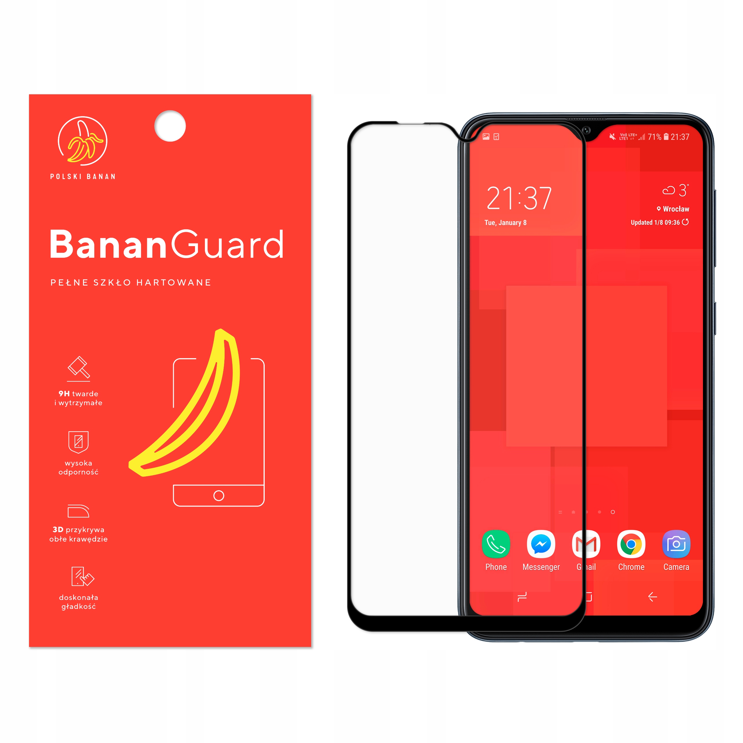 

Szkło Hartowane 3D Polski Banan do Samsung A10