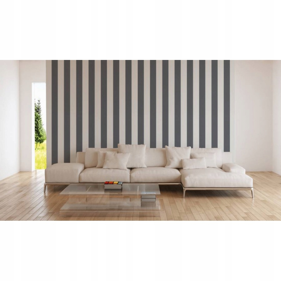 

Tapeta w biało szare pasy 1790-50 paski biała 12cm