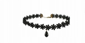 

Czarny Choker Naszyjnik Chocker Złoty Tasiemka Hit