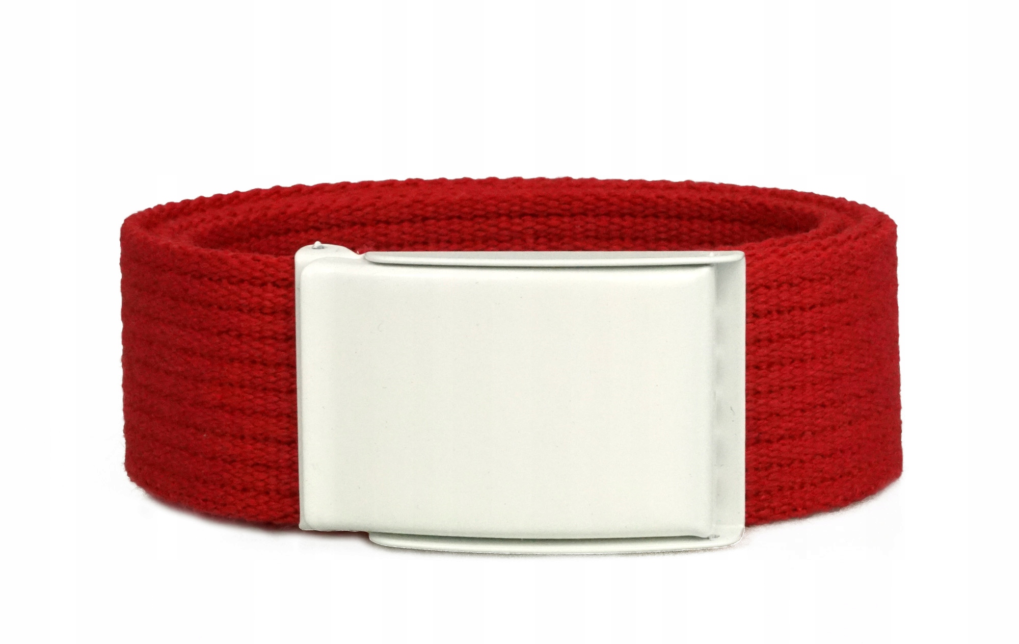 PASEK DO SPODNI PARCIANY PARCIAK CZERWONY 115 Kolor okuć srebrny