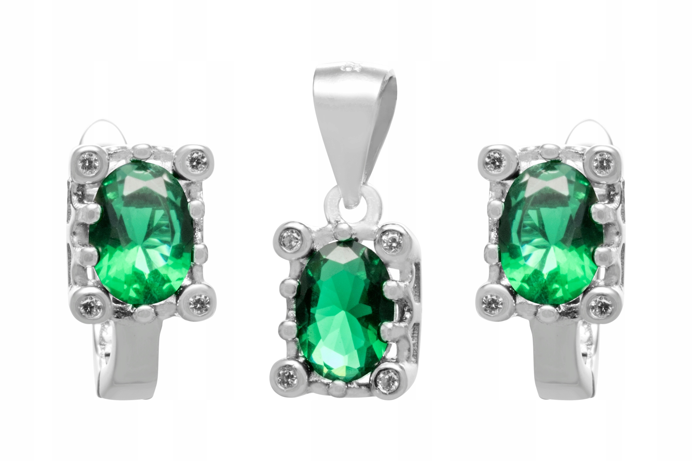 Stříbrný Rhodiovaný Komplet S Zirkony, Zapínání V Angličtině