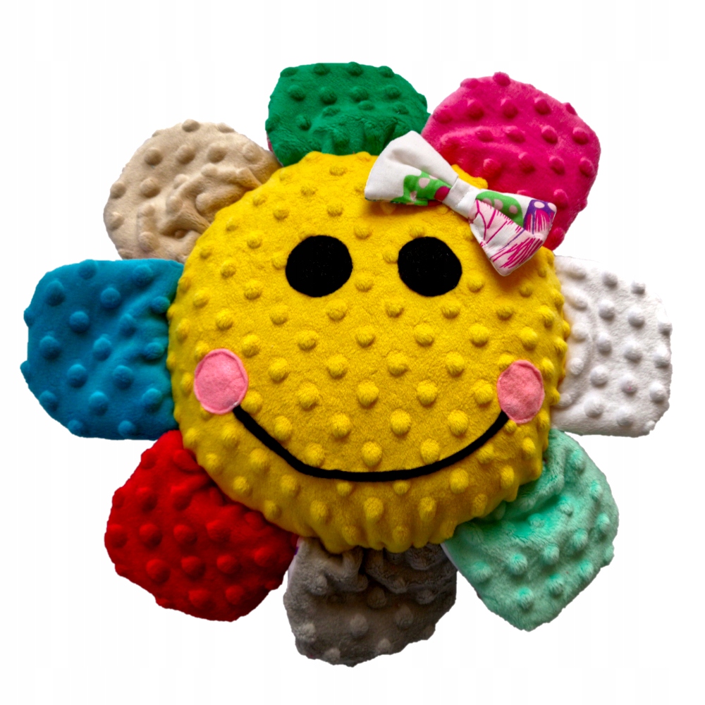 

Kwiatek Poduszka Minky Przytulanka ozdoba 36 cm