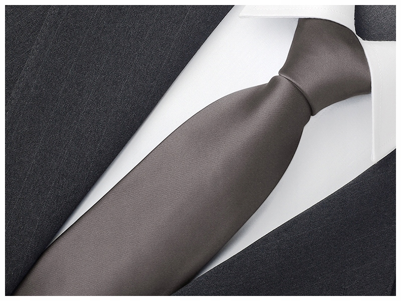 

Gładki Jednokolorowy Krawat Męski Szary Stalowy r3