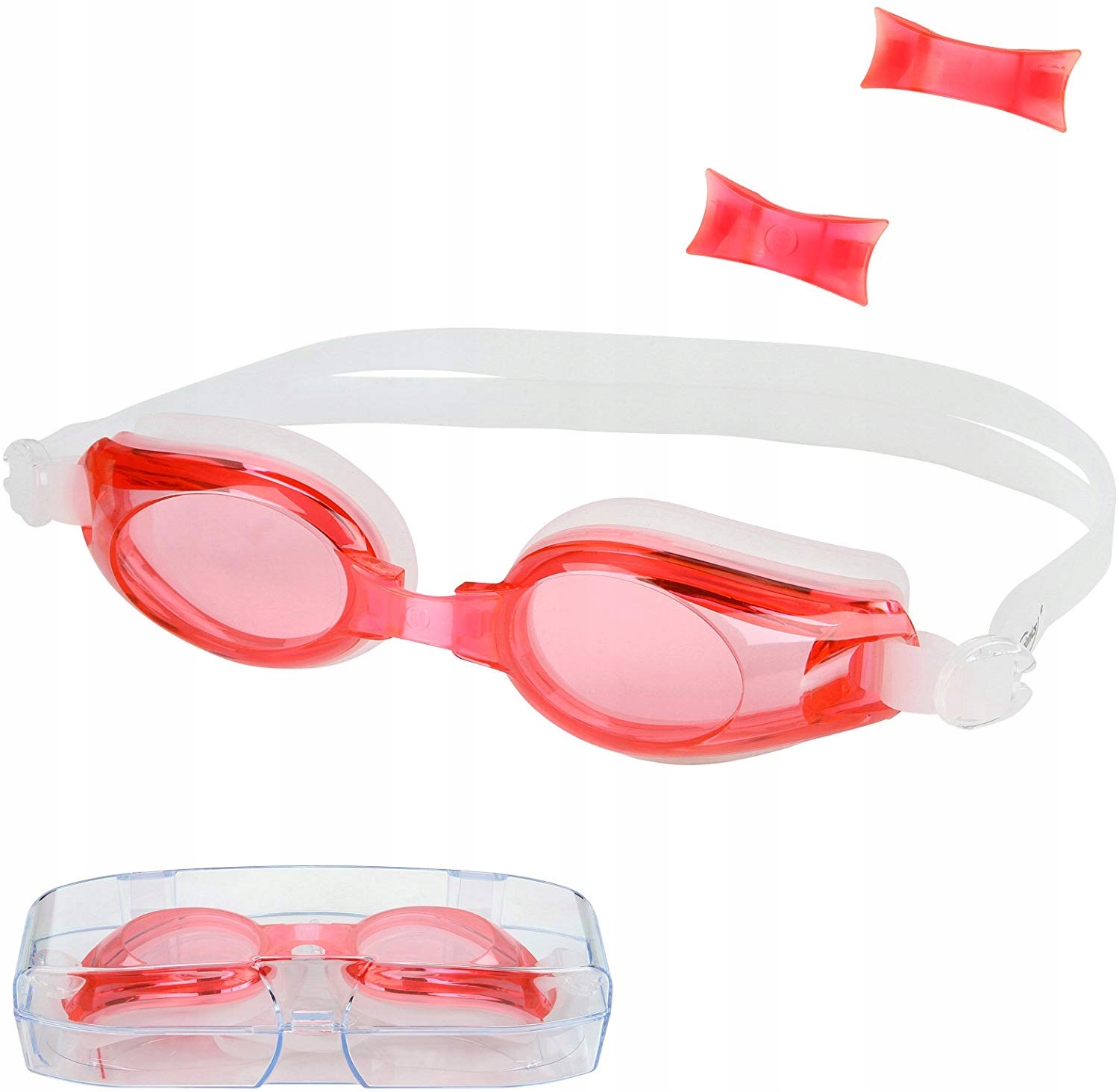 Okulary pływackie Physionics Anti-fog etui okulary na basen czerwone