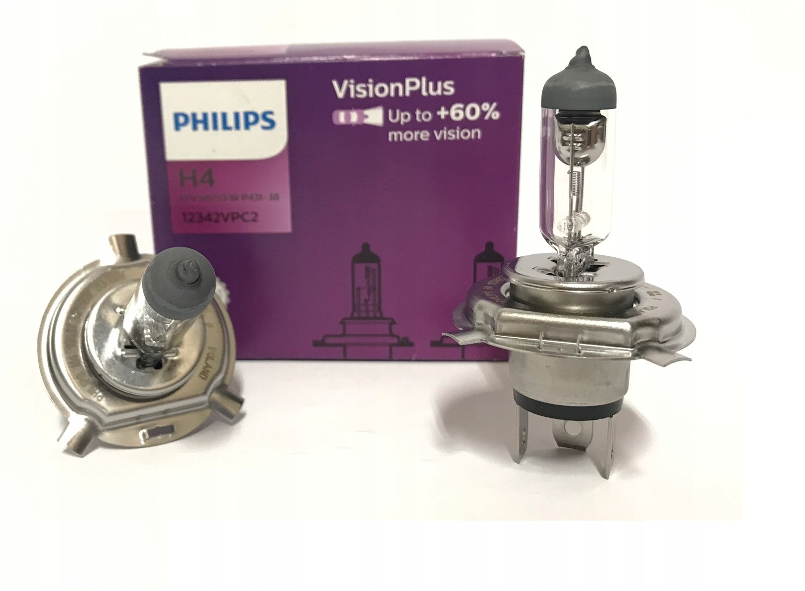 

Żarówki Philips H4 Vision Plus +60% 12V 55W 2 Szt