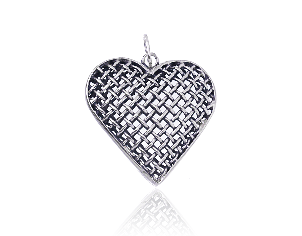 

Srebrny Wisiorek Duże Serce Serduszko Ażurowe 925