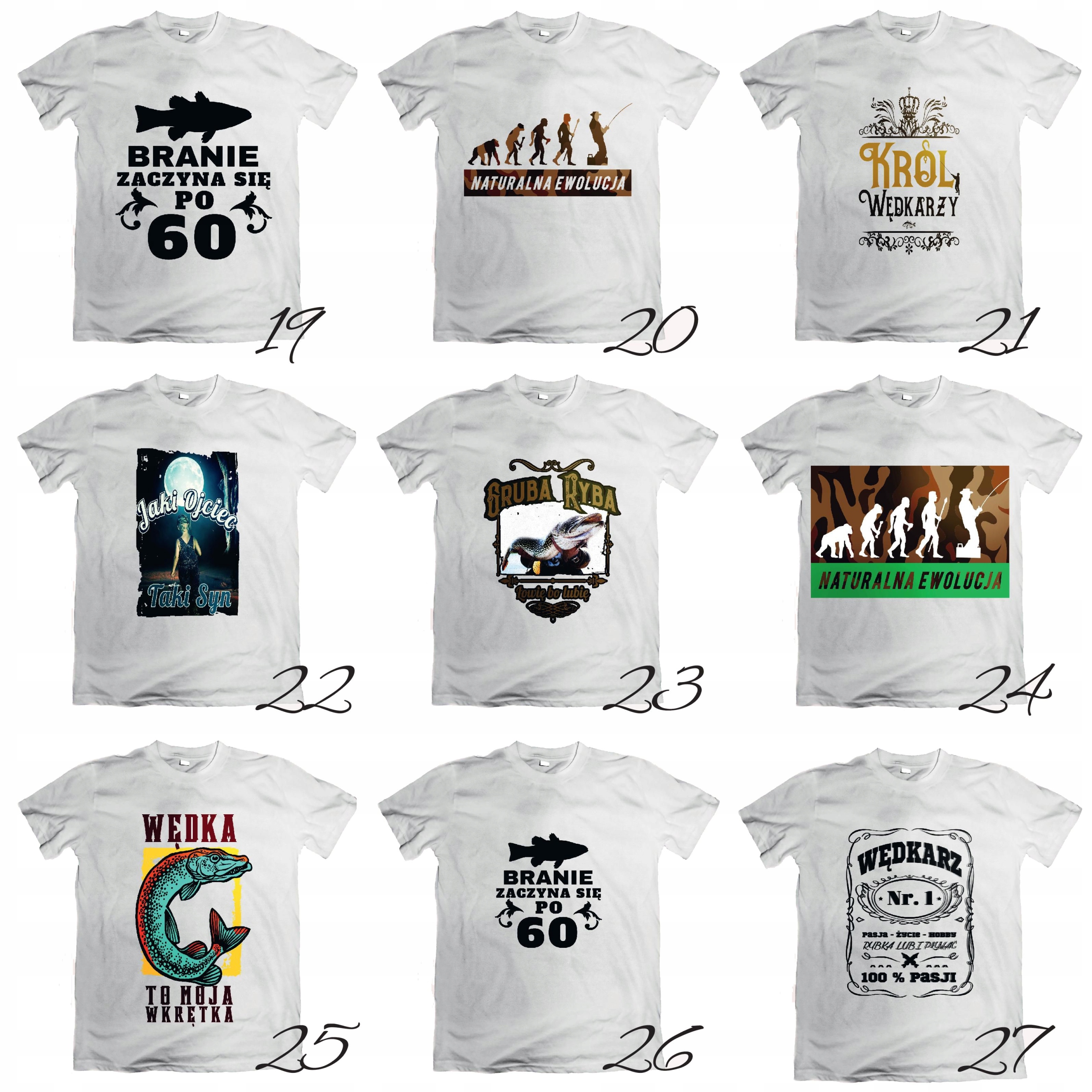 Koszulka wędkarska dla wędkarza. Super projekty. Kod producenta Jarograf