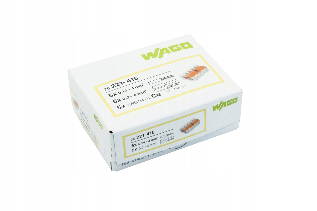 

Wago Szybkozłączka Drut/linka 5x4mm 221-415 25 szt