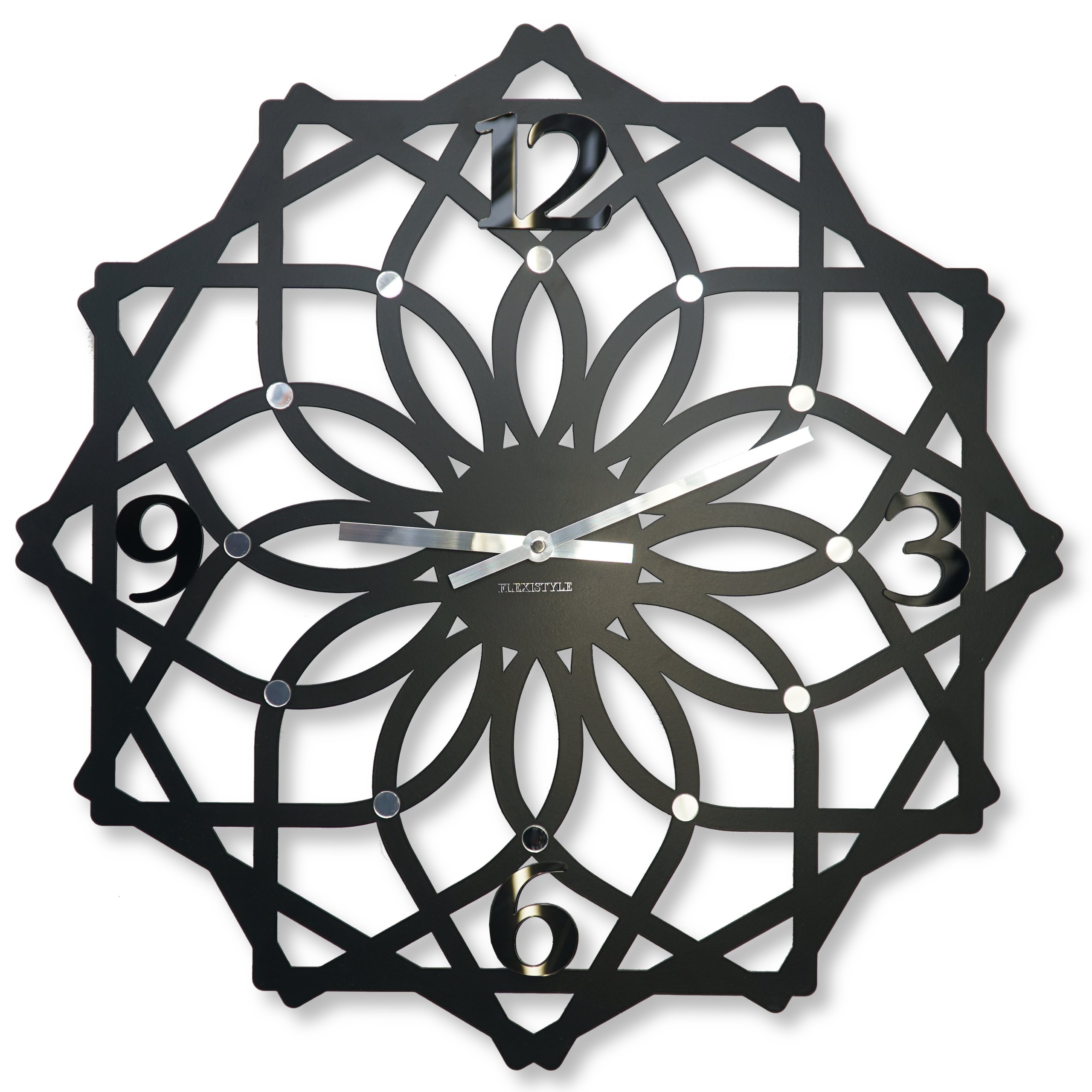 Duży metalowy zegar ścienny Sottile metalowy 50cm