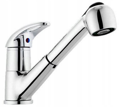 Kasiopea kuchynská batéria s výsuvnou sprchou, chróm