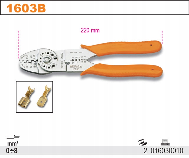 BETA 1603B ОТКРЫТЫЙ КАБЕЛЬНЫЙ КОНЕЦ ПЛОСКОГУБЦЫ
